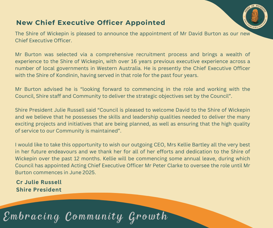 New Chief Executive Officer Appointed