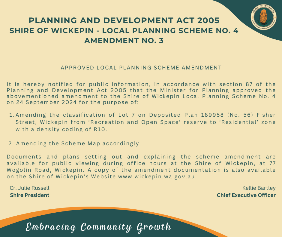 Approved Local Planning Scheme Amendment