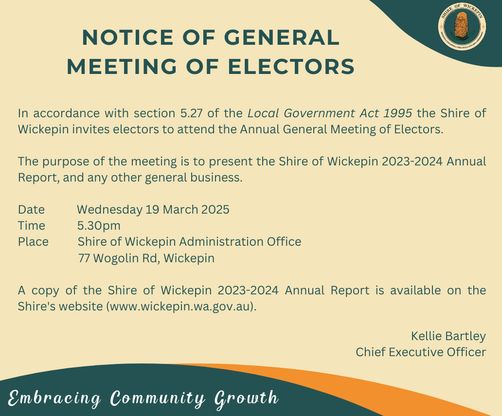 Notice of Annual General Meeting of Electors - 19 March 2025