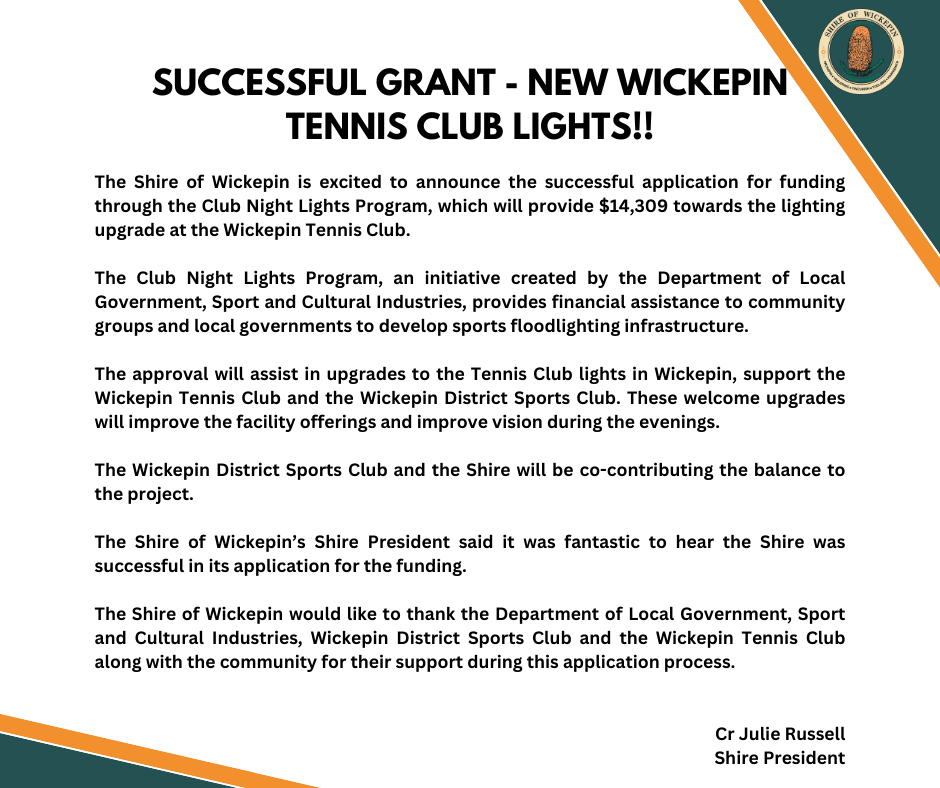 New Wickepin Tennis Club Lights